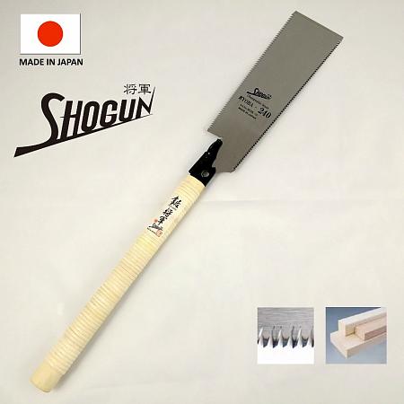 Пила Shogun Ryoba, 240 мм, 18tpi & 15tpi, рукоять - ротанг