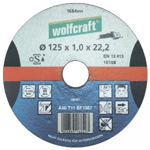 Диск отрезной Wolfcraft по камню прямой Ø 125 x 1,6 x 22,23