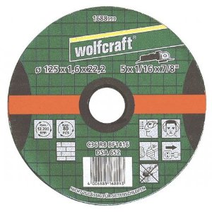 Диск отрезной Wolfcraft по камню прямой Ø 115 x 1,6 x 22,23