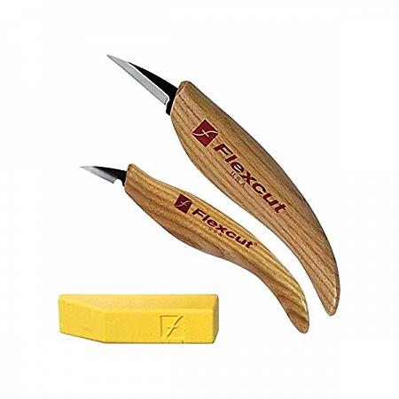 Набор резчицкий Flexcut Whittler's Kit, 2 ножа + хон.паста
