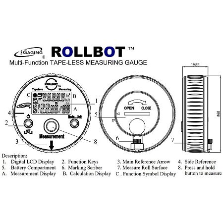 Цифровая линейка-курвиметр, iGaging RollBot