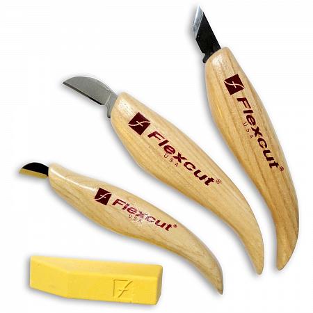 Набор резчицкий Flexcut Chip Carving Set, 3 ножа + хон.паста