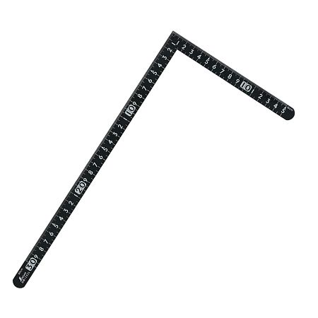 Угольник строительный Shinwa, 300*150мм, черный, отсчёт от внешнего угла