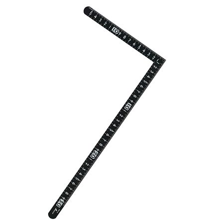 Угольник строительный Shinwa, 300*150мм, черный, отсчёт от внешнего угла