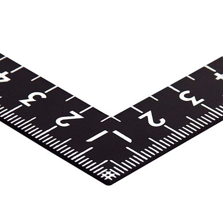 Угольник строительный Shinwa, 300*150мм, черный, отсчёт от внешнего угла